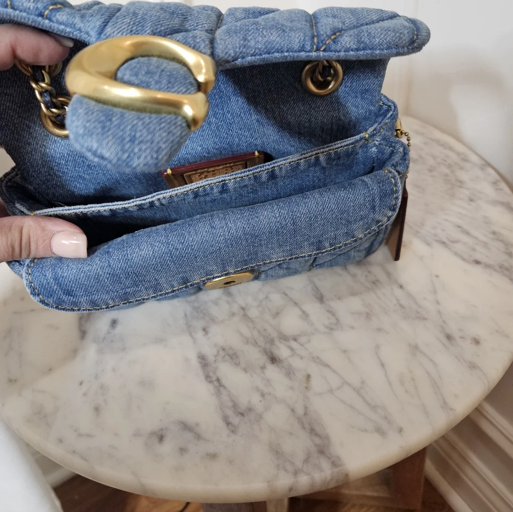 Coach Quilted Denim Tabby 20 - Picture 6 of 9